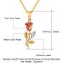 U7 Girls 3D Rose Necklace Yellow Rosa Flower Pendant 925 Sterling Silver 18K Gold Plated Dainty Charm Necklace, Gift for Lover/Mother/Friends