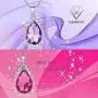 2 Pcs Sofia the First Amulet and Elena Princess Necklace Twin Sister Teardrop Necklace Magic Jewelry Gift for Girls