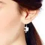 Fun & Chic Jigsaw Puzzle Pieces .925 Sterling Silver Dangle Earrings