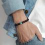 XUANPAI Stainless Steel Matching Puzzle Dog Tag Necklace&His and Hers Yin Yang Distance Beads Bracelet