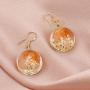 SEIRAA Dried Flower Earring Pressed Flower Jewelry Boho Sunflower Earring Set Pressed Wild Flower Pendant Gift For Her