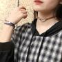 Nanafast Handmade Heart Bracelet PU Leather Choker Necklace Dual-use Jewelry for Women Girls