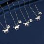 MEMGIFT Running Horse Necklace Equestrian Jewelry Personalized Dainty Cute Birthday Gifts for Horse Lovers Her Teen Girls Women Stainless Steel Silver Wild Horse Necklaces Handmade Initial Letter