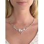 Mariell Genuine Freshwater Pearl & CZ Marquis Necklace Earrings Set Luxury Bridal Jewelry