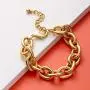 Gold Bracelets for Women - Lane Woods 14k Gold Plated Chunky Thick Large Link Chain Bracelet Gold Bracelets for Women - Lane Woods 14k Gold Plated Chunky Thick Large Link Chain Bracelet
