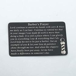 Gzrlyf Barbers Prayer Wallet Card Metal Wallet Insert Inspirational Gifts for Hairdresser Hairstylist