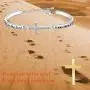 KUIYAI Footprints in The Sand Prayer Cross Bracelet Beautiful Poems Quote When You Saw Only One Set of Footprints It was Then That I Carried You Religious Jewelry Christian Gift