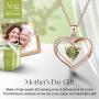 ✦Gifts for Mothers Day✦ Forever Love Heart Necklace Jewelry 18K White Gold/ Rose Gold Plated 925 Sterling Silver Birthstone Pendant Necklace with 5A Cubic Zirconia Birthday Gifts for Women and Girls