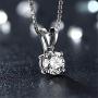 AINUOSHI 1 Carat Sterling Silver Round Cut Cubic Zirconia Solitaire Pendant Necklace