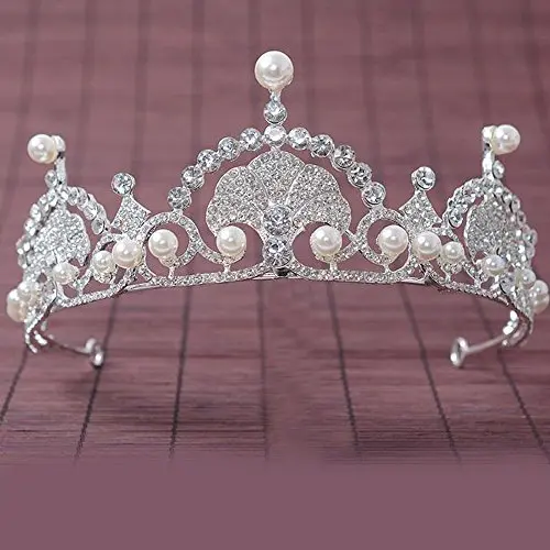 FXmimior Silver Bead Bridal Wedding Crown Headband Women Crystal Tiara Headpiece Wedding Hair Accessories FXmimior Silver Bead Bridal Wedding Crown Headband Women Crystal Tiara Headpiece Wedding Hair Accessories