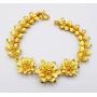 Flower Thai Gold Plated Bangle 22k 24k Thai Baht Yellow Gold Filled Bracelet Jewelry Women