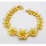 Flower Thai Gold Plated Bangle 22k 24k Thai Baht Yellow Gold Filled Bracelet Jewelry Women