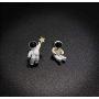 Cute Cartoon Asymmetrical Astronaut Stud Earrings Novelty Space Earrings Spaceman Star Earing Fashion Jewelry for Women Girls
