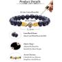 VALIJINA 8mm Lava Rock Stone Bead Bracelet for Women Men Adjustable Arrow Essential Oil Diffuser Bracelet Set