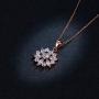 BAMOER 18K Rose Gold Plated Cubic Zirconia Snowflake Lever Back Earrings Necklace Set for Women CZ Jewelry Set