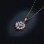 BAMOER 18K Rose Gold Plated Cubic Zirconia Snowflake Lever Back Earrings Necklace Set for Women CZ Jewelry Set BAMOER 18K Rose Gold Plated Cubic Zirconia Snowflake Lever Back Earrings Necklace Set for Women CZ Jewelry Set