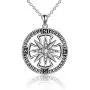 ONEFINITY Compass Necklace Sterling Silver Compass Pendant Necklace Graduation Friendship Travel Necklace Inspirational Jewelry Gifts for Women Men