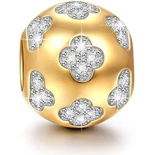 NINAQUEEN Flower Queen Charms 925 Sterling Silver Gold Plated Bead Charms for Bracelets Necklace Jewelry Accessories Wrist Ornaments Gifts for Daughter Girls Women NINAQUEEN Flower Queen Charms 925 Sterling Silver Gold Plated Bead Charms for Bracelets Necklace Jewelry Accessories Wrist Ornaments Gifts for Daughter Girls Women