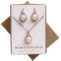 A+O Pearl Jewelry Set Gift for Mother of The Bride or Groom - Gold, Silver or Rose Gold