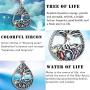 Aniu celtic tree of life Pendant necklace for Women, 925 Sterling Silver Cubic Zirconia Teardrop Jewelry Gifts for girls Mom Lovers Wife 18