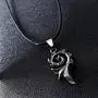AILUOR Pewter Flame Fire Biker Pendant Necklace, Stainless Steel Gothic Men Vintage Punk Leather Necklace Jewelry AILUOR Pewter Flame Fire Biker Pendant Necklace, Stainless Steel Gothic Men Vintage Punk Leather Necklace Jewelry