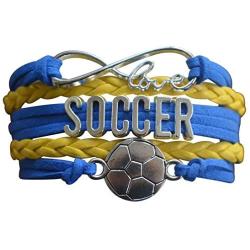 Soccer Charm Bracelet - Infinity Love Adjustable Charm Bracelet with Soccer Charm for Her