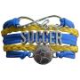 Soccer Charm Bracelet - Infinity Love Adjustable Charm Bracelet with Soccer Charm for Her