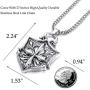 FIBO STEEL Vintage Cross Pendant Necklaces Punk Accent Shield Ring Ankh Cross Necklace for Men Women Stainless Steel Rolo Chain Mens Crucifix Necklace Jewelry Gift