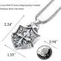 FIBO STEEL Vintage Cross Pendant Necklaces Punk Accent Shield Ring Ankh Cross Necklace for Men Women Stainless Steel Rolo Chain Mens Crucifix Necklace Jewelry Gift