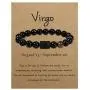 EnjoIt 10mm Natural Black Onyx Stone Zodiac Bracelet Star Sign Constellation Horoscope Bracelet for Women Men with Constellation Card C2282