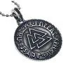 Norse Viking Celtic Jewelry Valknut Odin Elder Futhark Rune Protection Amulet Unisex Boys Mens Pendant Necklace Charm for men w silver ball chain Norse Viking Celtic Jewelry Valknut Odin Elder Futhark Rune Protection Amulet Unisex Boys Mens Pendant Necklace Charm for men w silver ball chain