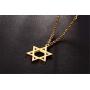HMOOY Star of David Pendant Necklace, Stainless Steel Tiny Six-Pointed Megan Star Necklace Israel Jewish Jewelry for Women Men Hip Hop