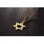 HMOOY Star of David Pendant Necklace, Stainless Steel Tiny Six-Pointed Megan Star Necklace Israel Jewish Jewelry for Women Men Hip Hop
