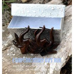 UMBRELLALABORATORY Natural Wooden Tribal Organic Boho Earrings Wood Hawaiian Jewelry for Women Men