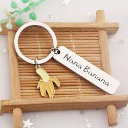BAUNA Grandma Keychain Ideas Funny Nana Banana Key Ring Grandmother Gift from Granddaughter Grandson For Birthday Mother’s Day