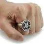 Elfasio Pentagram Satanic Baphomet Goat Rings Sulfur Leviathan Cross Satan Demon Devil Symbol Men Stainless Steel Ring Size 7-15 Elfasio Pentagram Satanic Baphomet Goat Rings Sulfur Leviathan Cross Satan Demon Devil Symbol Men Stainless Steel Ring Size 7-15
