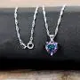 10mm Simulated Mystic Topaz Rainbow Heart Cubic Zirconia Solitaire Pendant Necklace Platinum Plated Y891