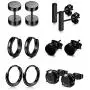 FIBO STEEL 4-6 Pairs Stainless Steel Stud Earrings for Men Women Hoop Earring Huggie 18G FIBO STEEL 4-6 Pairs Stainless Steel Stud Earrings for Men Women Hoop Earring Huggie 18G