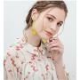 HSWE Flamingo Drop Earrings Tassel Dangle Earrings Thread Fringe Earrings Hawaiian Summer Jewelry