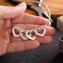 MyNameNecklace Personalized Bracelet Bangle with Heart Pendants - Custom Made Multiple Pendant Jewelry Wife Women