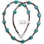 $230 Retail Tag Certified Authentic Navajo Silver Natural Genuine Turquoise Native American Necklace
