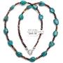 $230 Retail Tag Certified Authentic Navajo Silver Natural Genuine Turquoise Native American Necklace