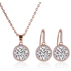 A+O Gift for Mom, Mother in Law - Necklace and Earrings Jewelry Set in Silver, Gold or Rose Gold