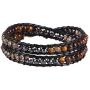 KELITCH Created Agate Crystal Gems Beads Charm 2 Wrap Bracelets Handmade Natural Leather New Jewelry