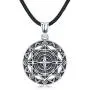 Compass Necklace for Men, S925 Sterling Silver Pendant''Compass of Life'' Men Jewelry Gifts with Leather Rope length 22inch (56cm)