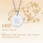 Custom4U Personalized Photo Necklace Zodiac Sign 12 Constellation Stainless Steel/Black/Gold Medallion Coin/Dog Tag Pendant Name Engrave with Chain Lucky Charm Customized Jewelry Gifts for Women Men