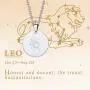 Custom4U Personalized Photo Necklace Zodiac Sign 12 Constellation Stainless Steel/Black/Gold Medallion Coin/Dog Tag Pendant Name Engrave with Chain Lucky Charm Customized Jewelry Gifts for Women Men