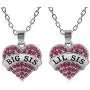 Big Sister & Little Sister Birthday Gifts, Sister Heart Necklace Gift Set of 2, Big Sis Lil Sis Jewelry Gifts for Girls, Teens, Women