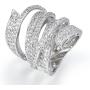 Delicin Jewelry Rhodium Plated Cubic Zirconia Wide Band Cocktail Ring