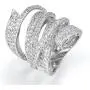 Delicin Jewelry Rhodium Plated Cubic Zirconia Wide Band Cocktail Ring Delicin Jewelry Rhodium Plated Cubic Zirconia Wide Band Cocktail Ring